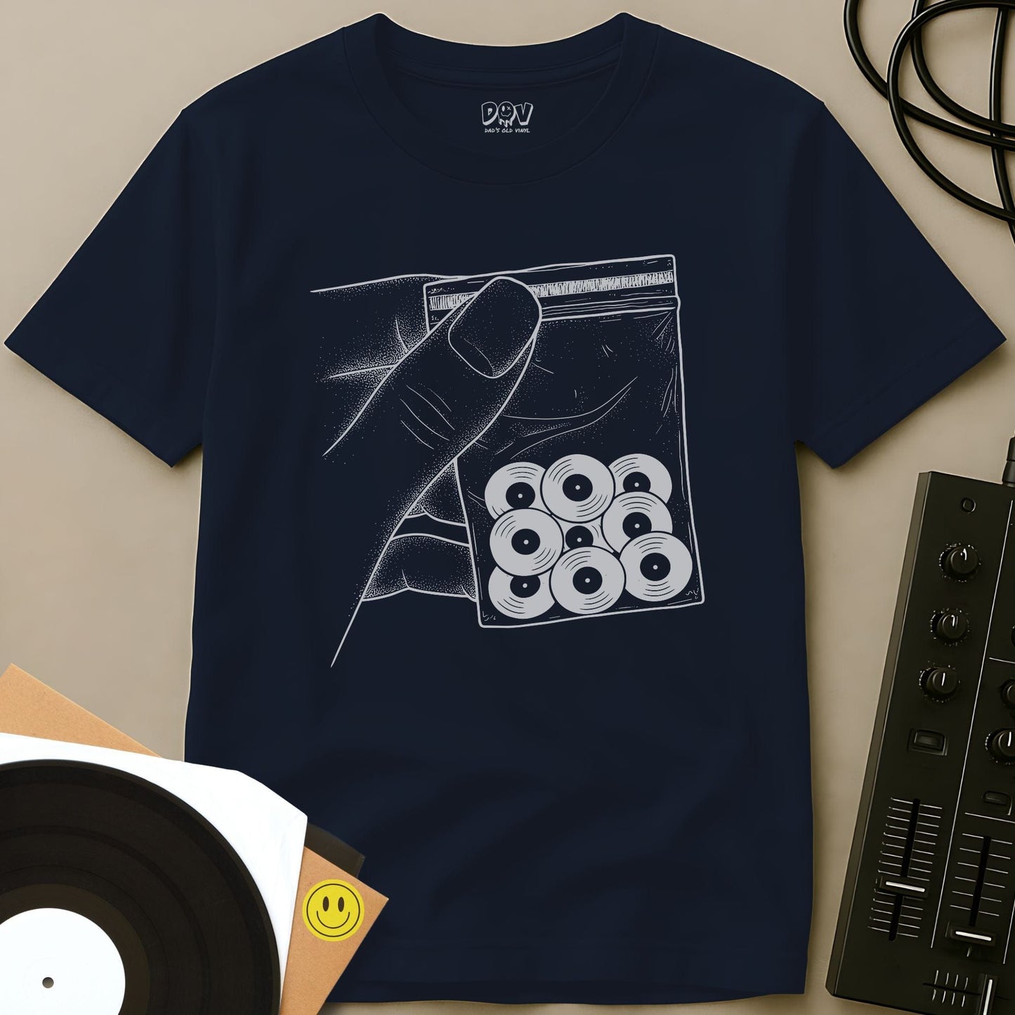 Vinyl Drops T-Shirt Navy / S Vinyl Drops T-Shirt