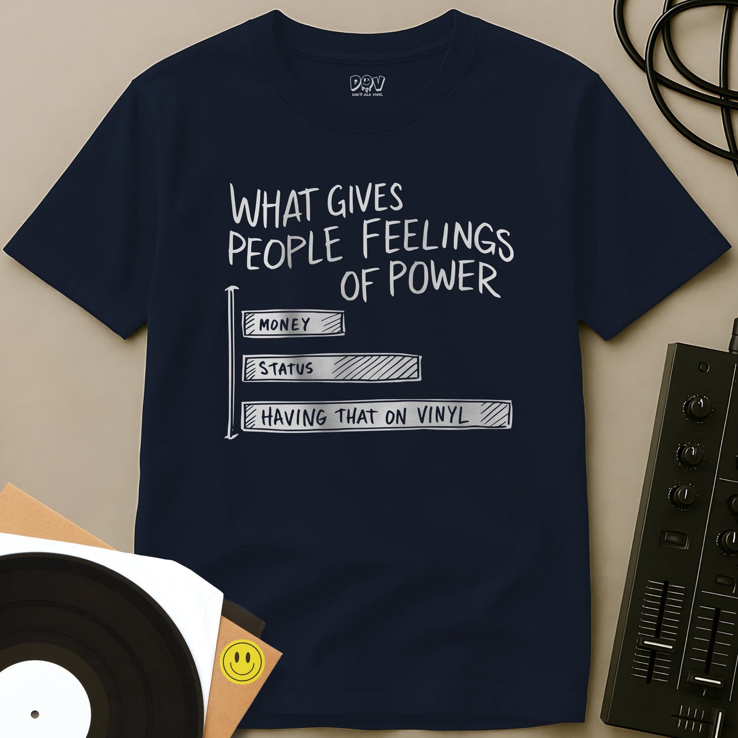 Vinyl Is Power T-Shirt Navy / S Vinyl Is Power T-Shirt