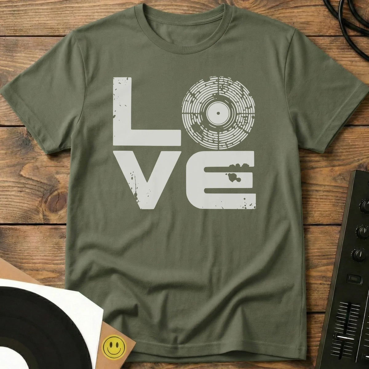 Vinyl Love T-Shirt Military Green / S Vinyl Love T-Shirt