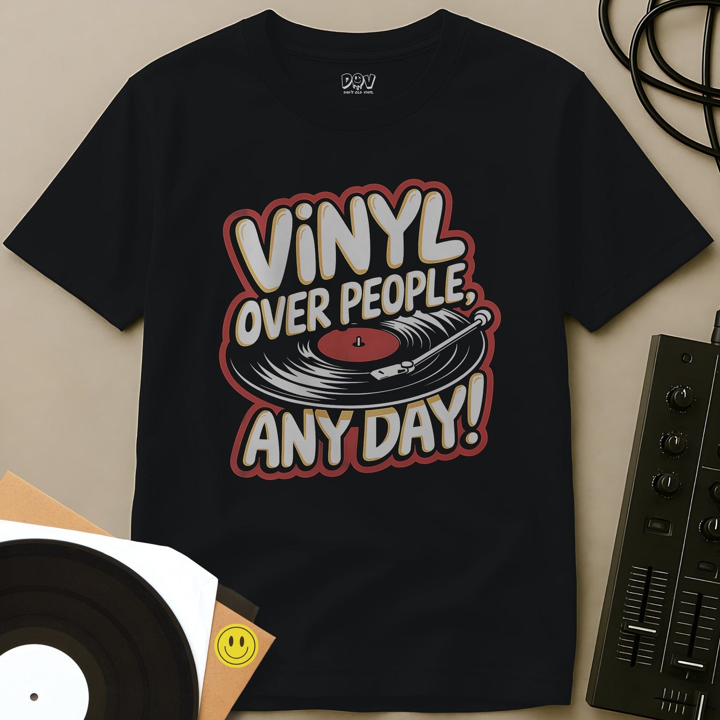 Vinyl Over People T-Shirt Black / S Vinyl Over People T-Shirt