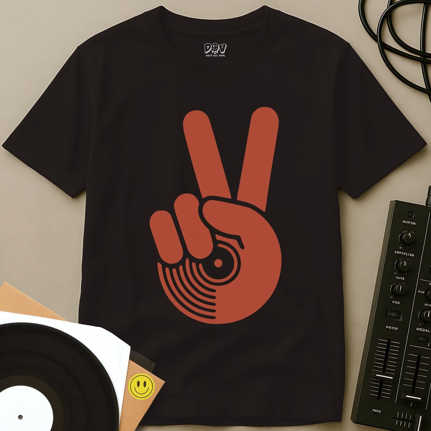 Vinyl Peace T-Shirt Dark Chocolate / S Vinyl Peace T-Shirt