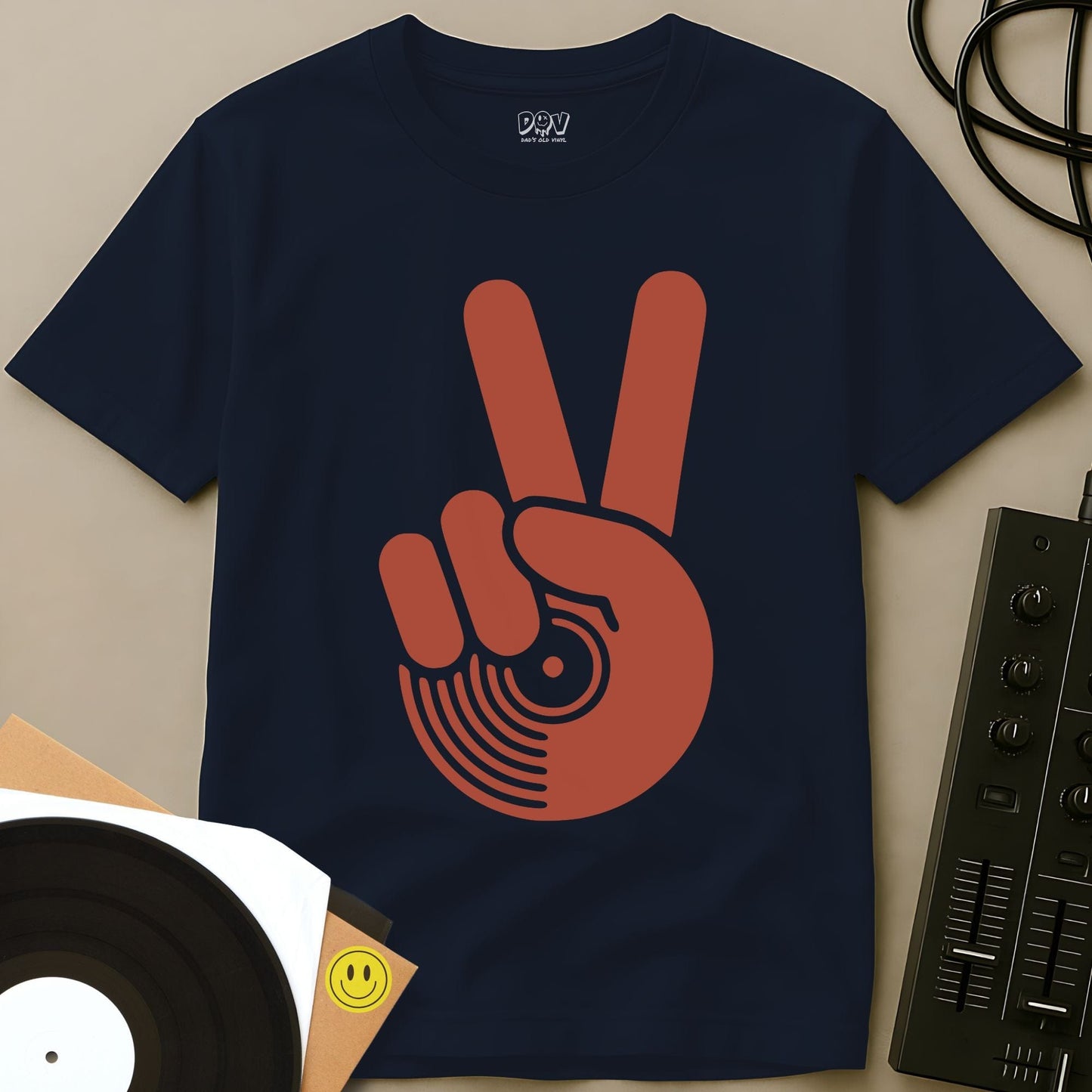 Vinyl Peace T-Shirt Navy / S Vinyl Peace T-Shirt