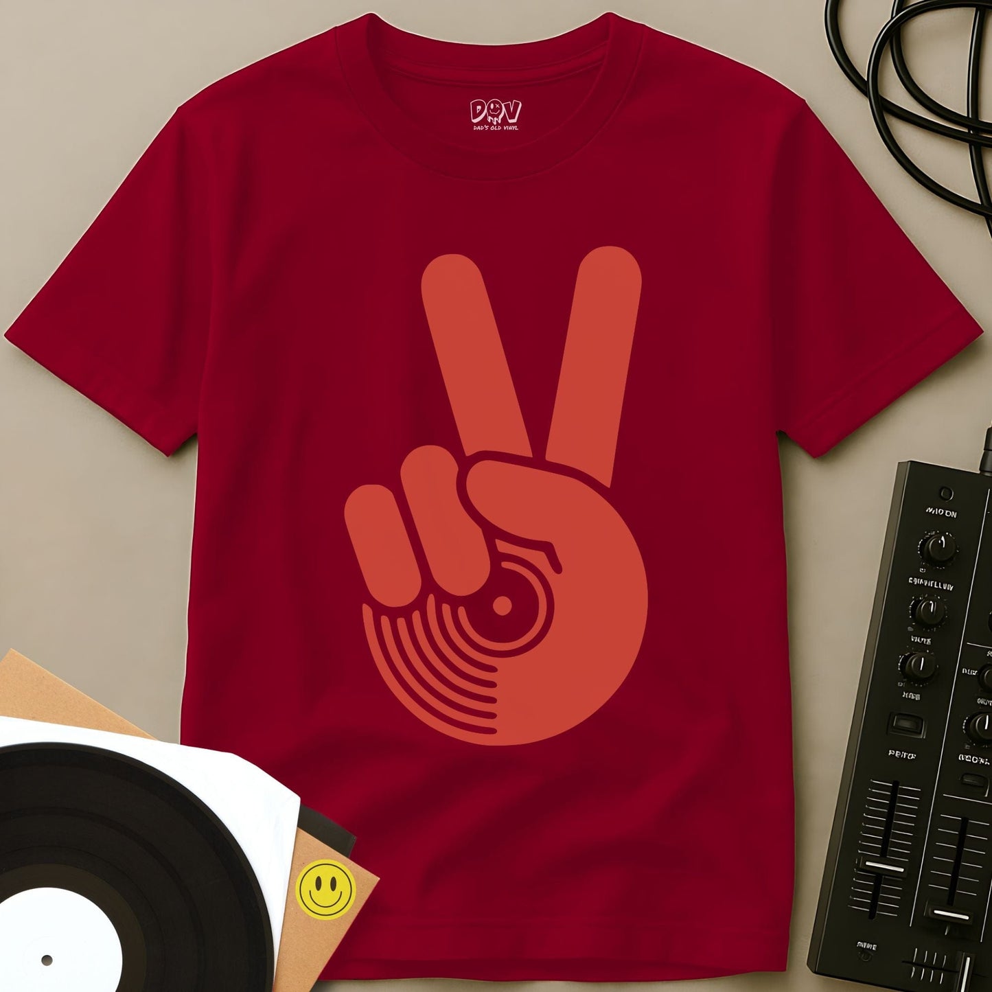 Vinyl Peace T-Shirt Red / S Vinyl Peace T-Shirt