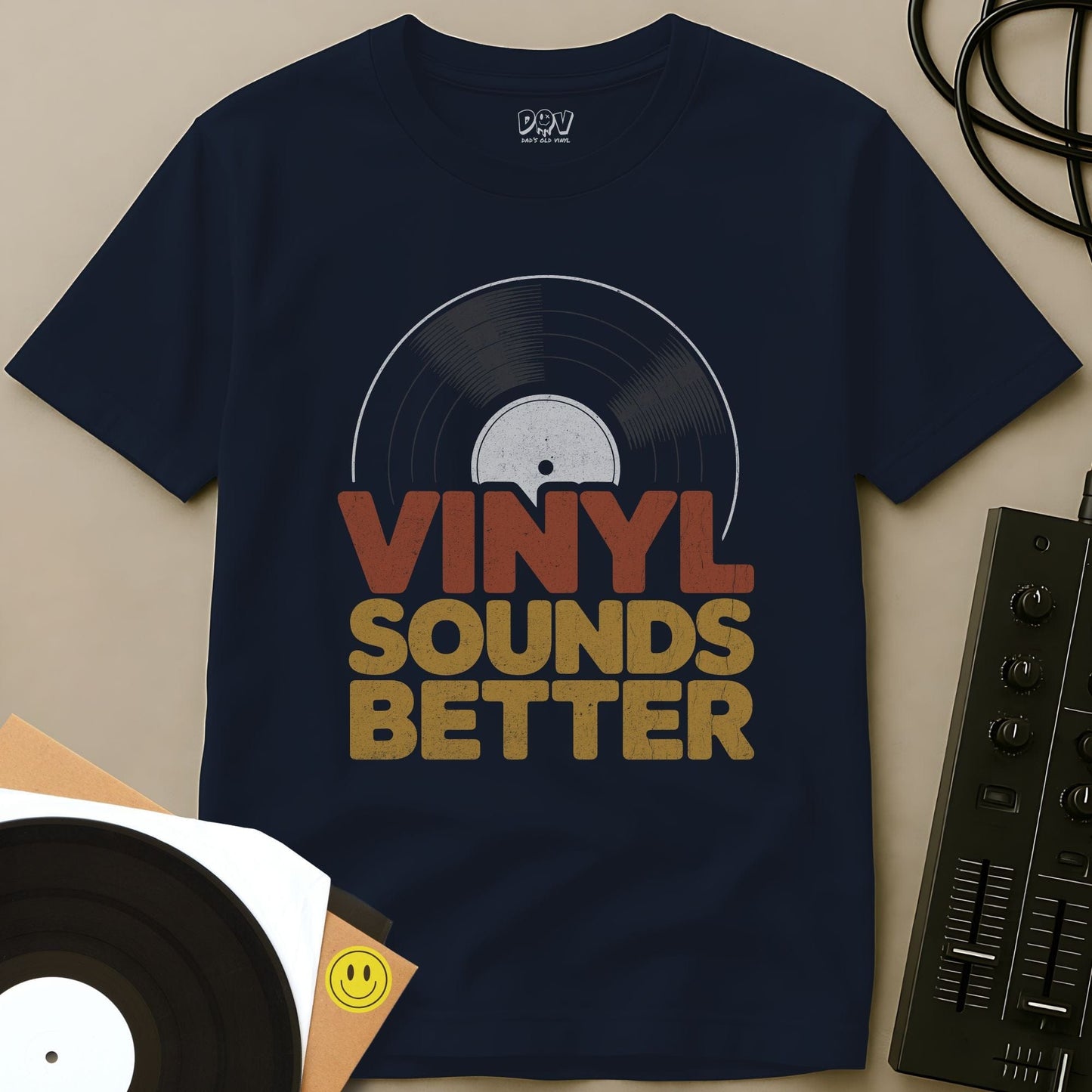 Vinyl Sounds Better T-Shirt Navy / S Vinyl Sounds Better T-Shirt