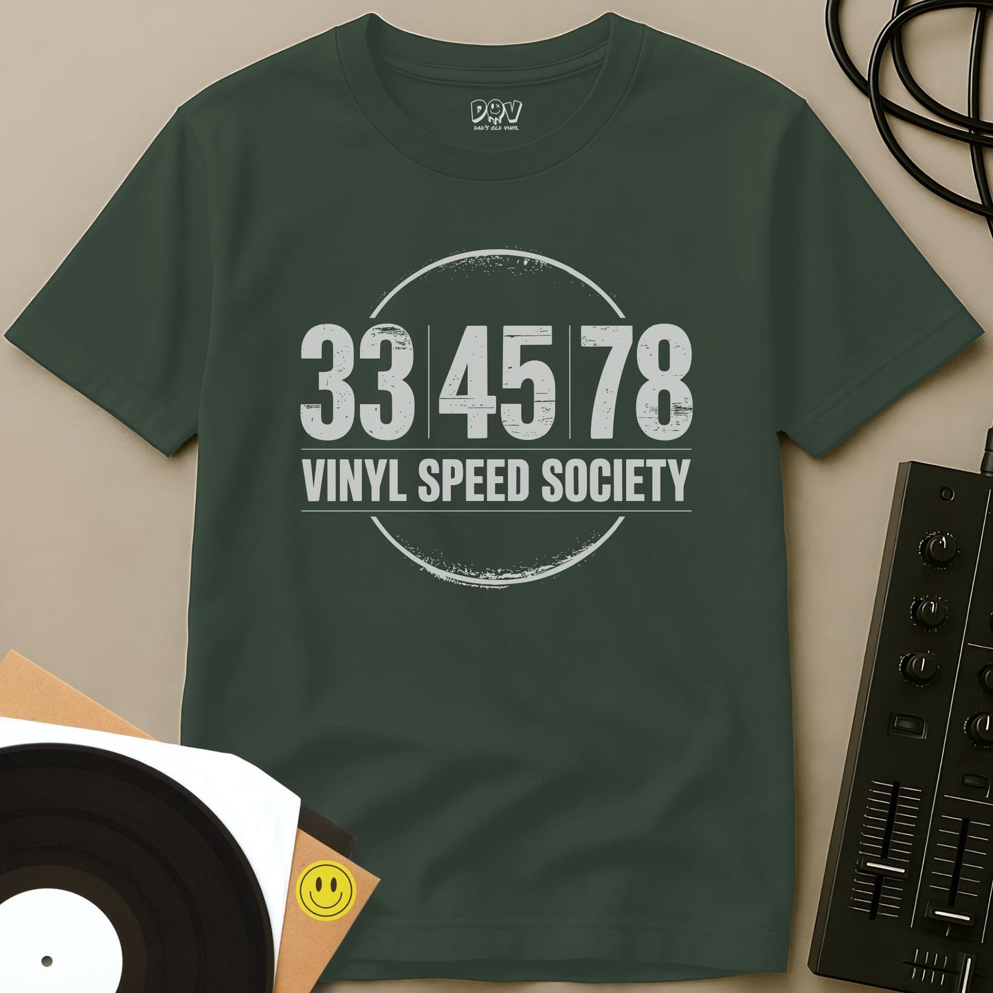 Vinyl Speed Society Remix T-Shirt Military Green / S Vinyl Speed Society Remix T-Shirt