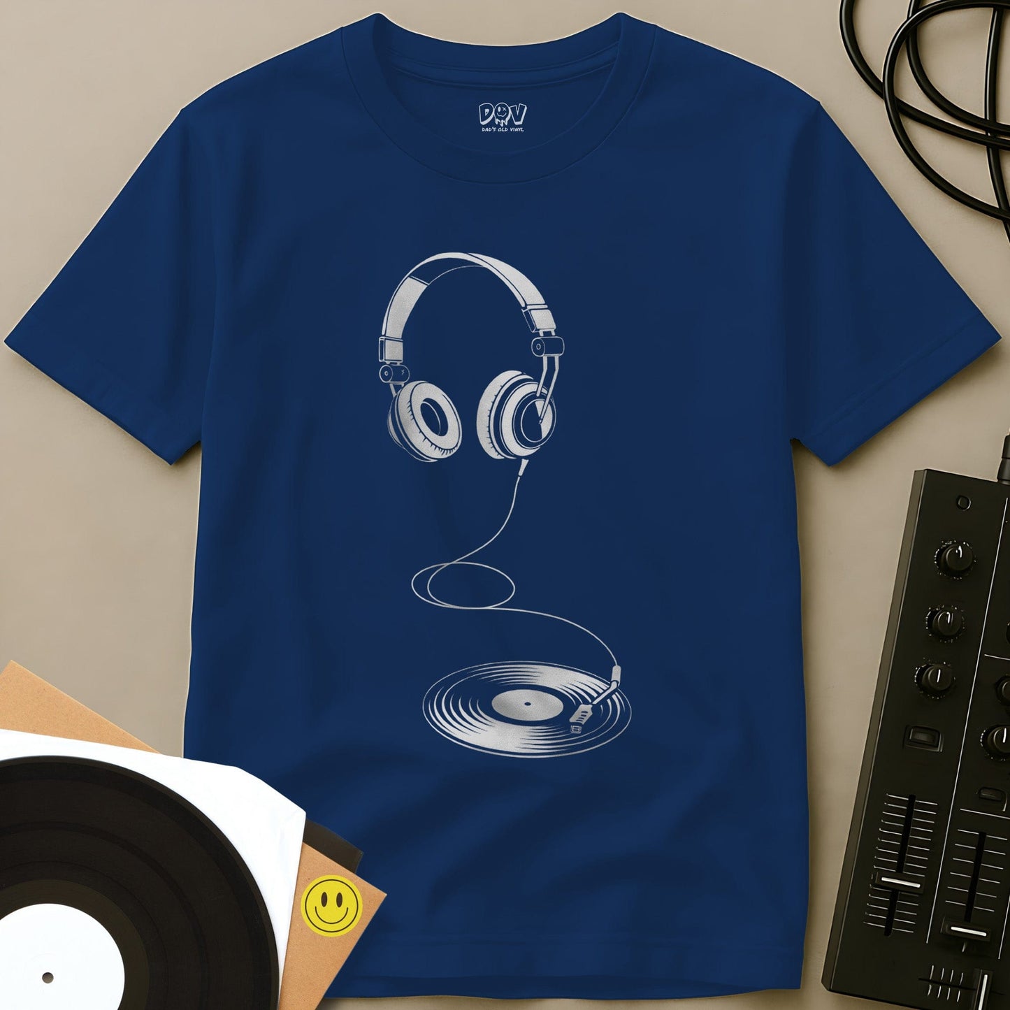 Vinyl To Ears T-Shirt Royal / S Vinyl To Ears T-Shirt