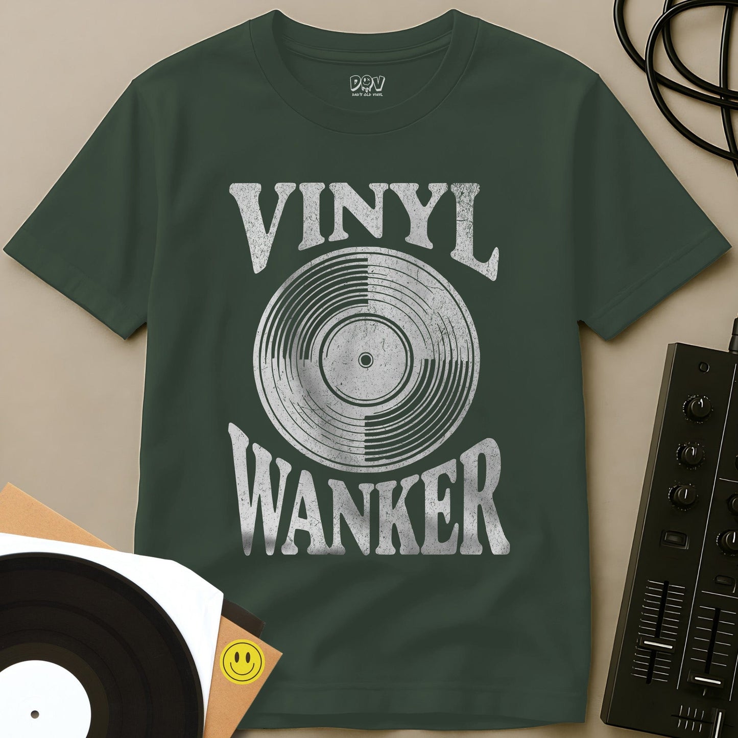Vinyl Wanker T-Shirt Military Green / S Vinyl Wanker T-Shirt