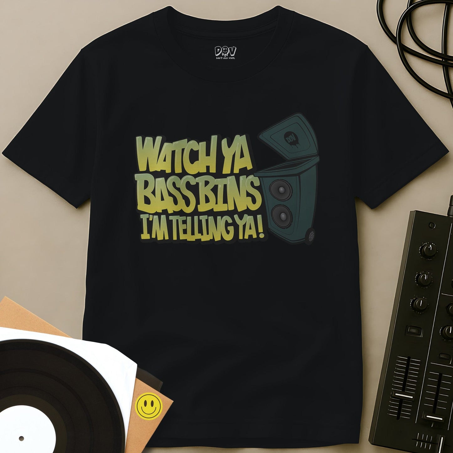 Watch Ya Bass Bins T-Shirt Black / S Watch Ya Bass Bins T-Shirt