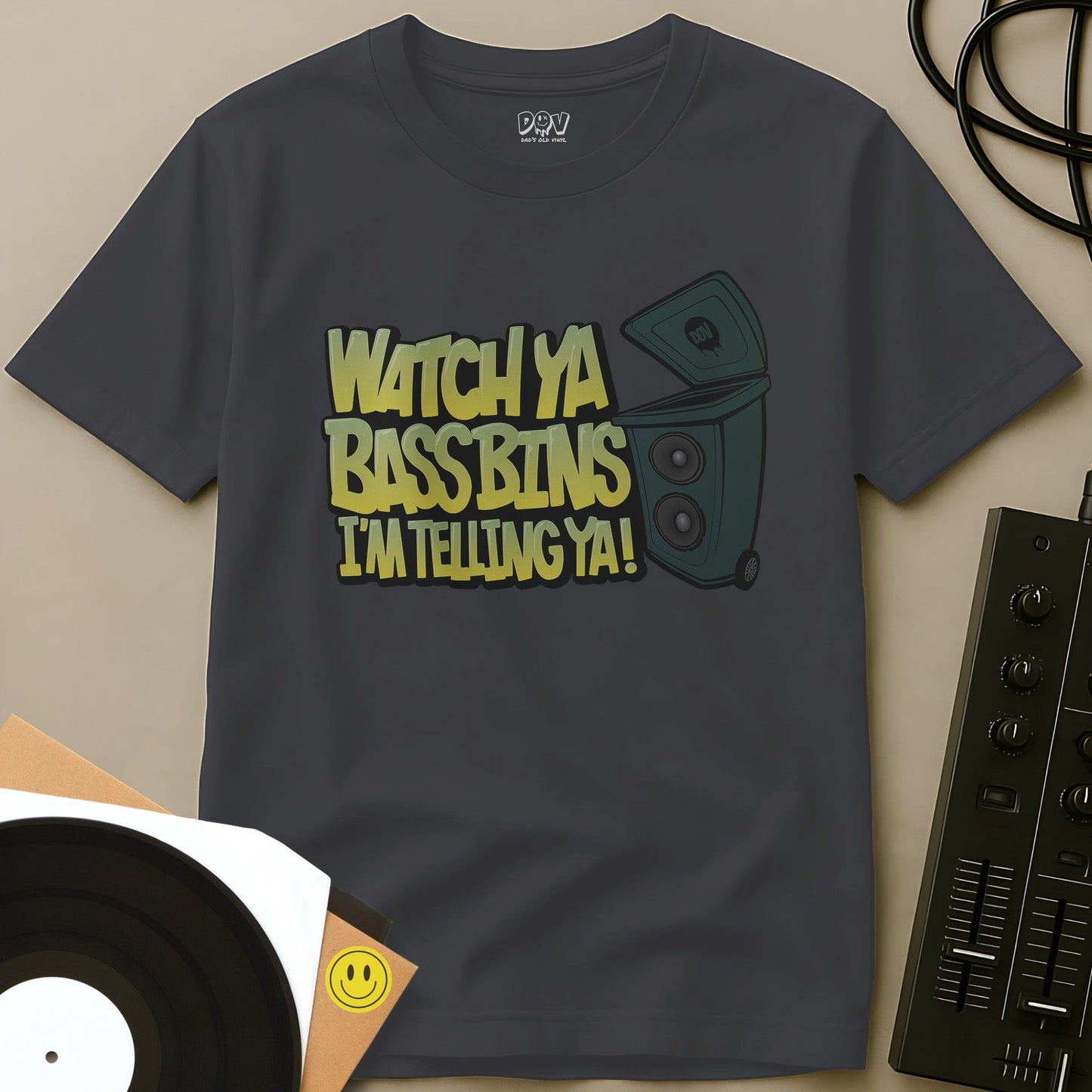 Watch Ya Bass Bins T-Shirt Charcoal / S Watch Ya Bass Bins T-Shirt
