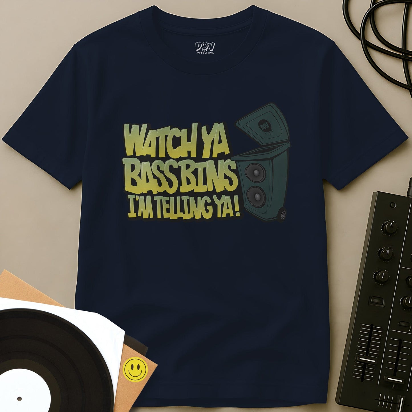 Watch Ya Bass Bins T-Shirt Navy / S Watch Ya Bass Bins T-Shirt