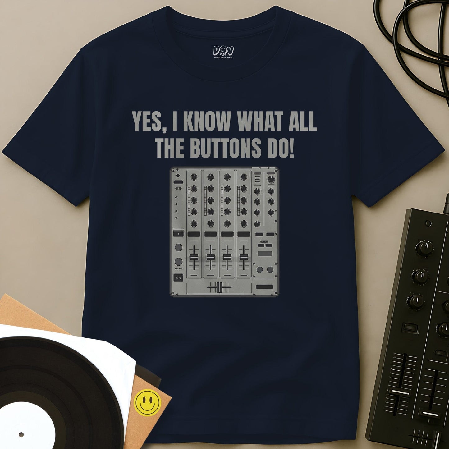 What The Buttons Do T-Shirt Navy / S What The Buttons Do T-Shirt