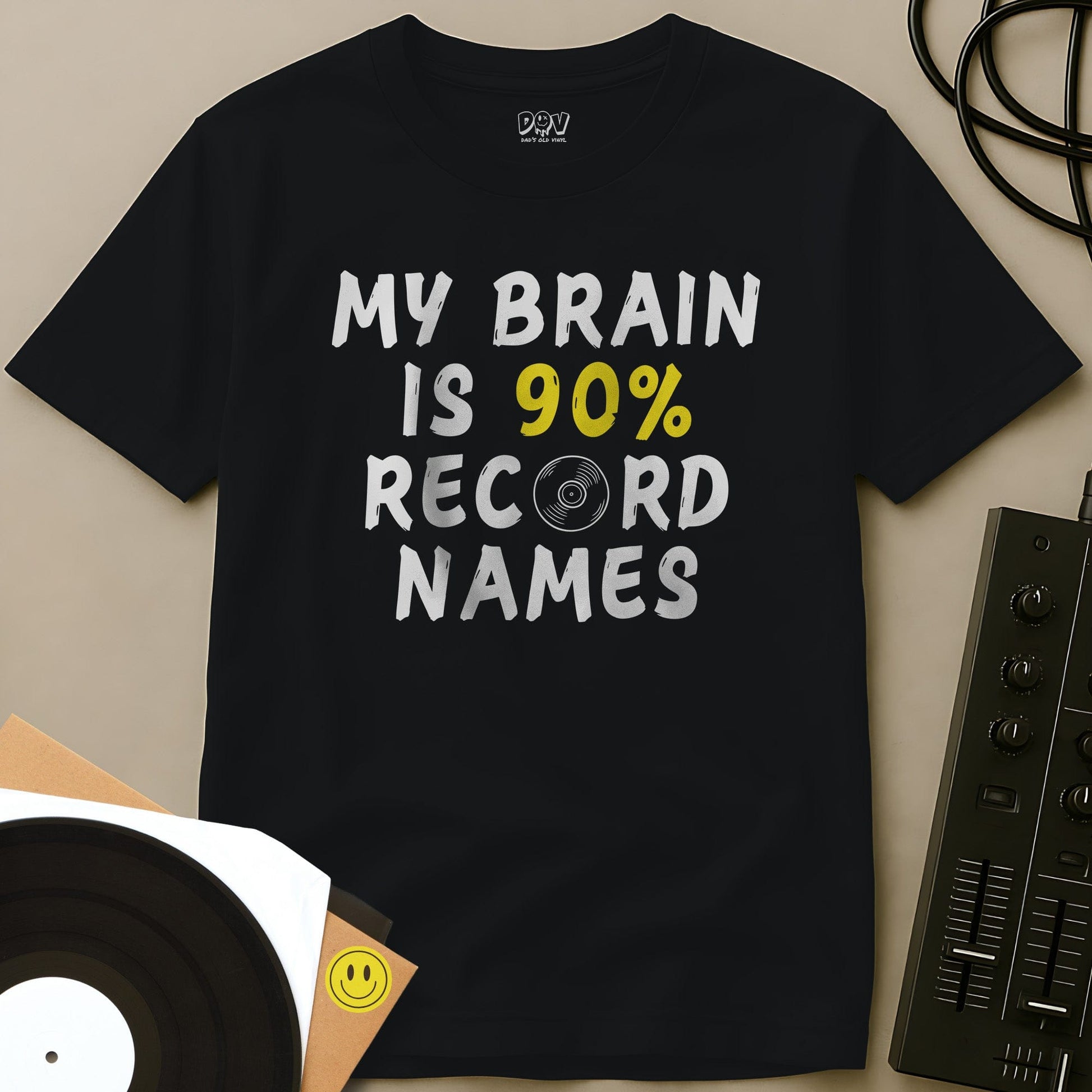 90% Record Names T-Shirt Black / S 90% Record Names T-Shirt