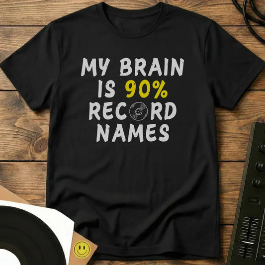 90% Record Names T-Shirt Black / S 90% Record Names T-Shirt