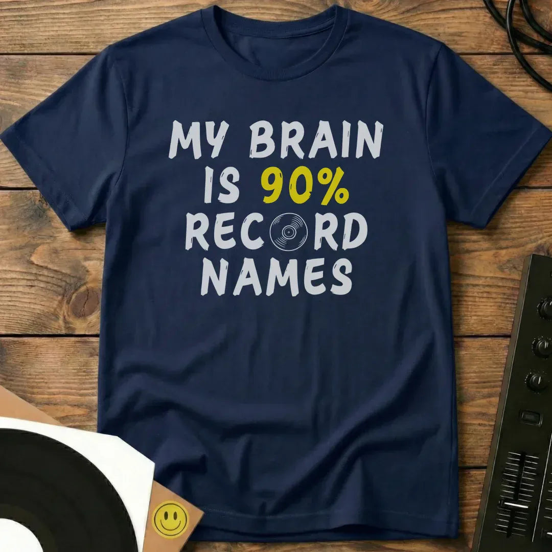 90% Record Names T-Shirt Navy / S 90% Record Names T-Shirt