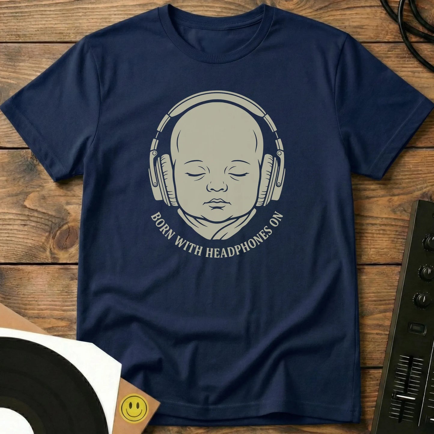 Headphones On T-Shirt Navy / S Headphones On T-Shirt