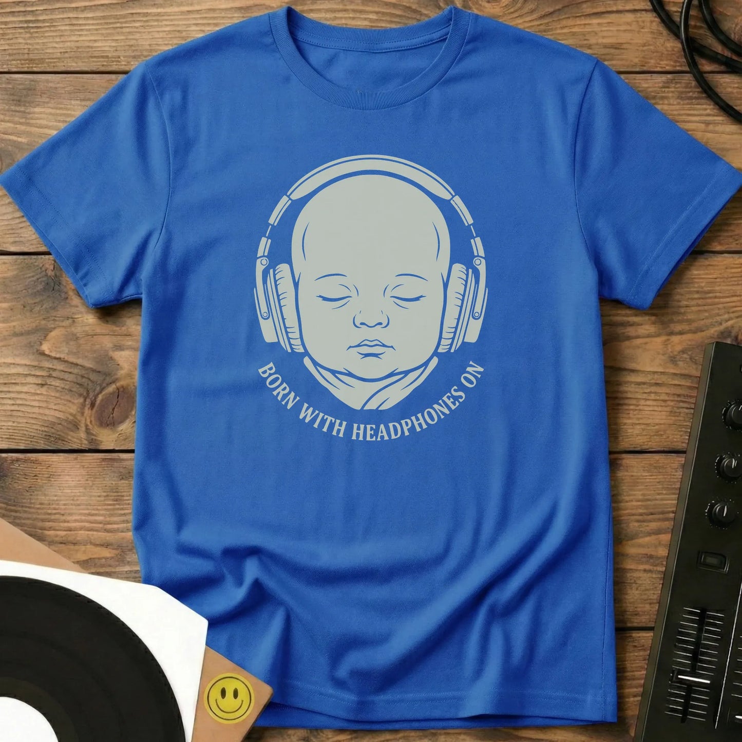 Headphones On T-Shirt Royal / S Headphones On T-Shirt