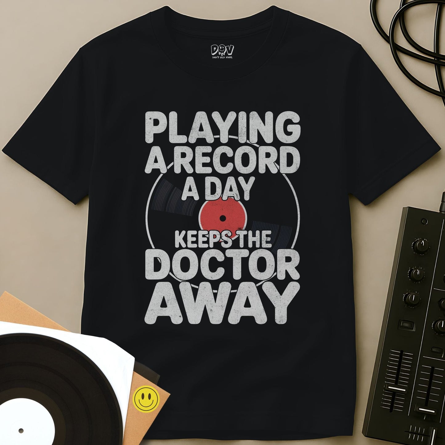 A Record A Day T-Shirt Black / S A Record A Day T-Shirt