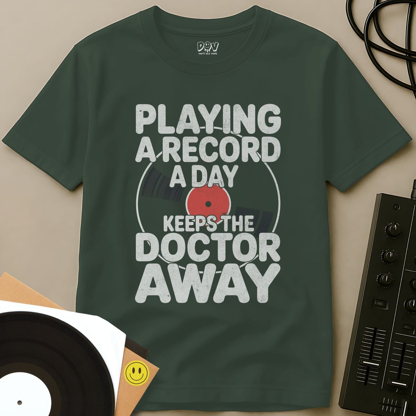A Record A Day T-Shirt Military Green / S A Record A Day T-Shirt