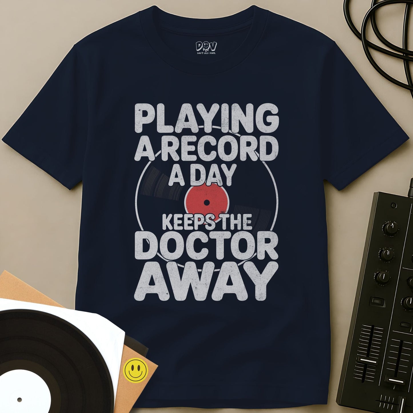 A Record A Day T-Shirt Navy / S A Record A Day T-Shirt