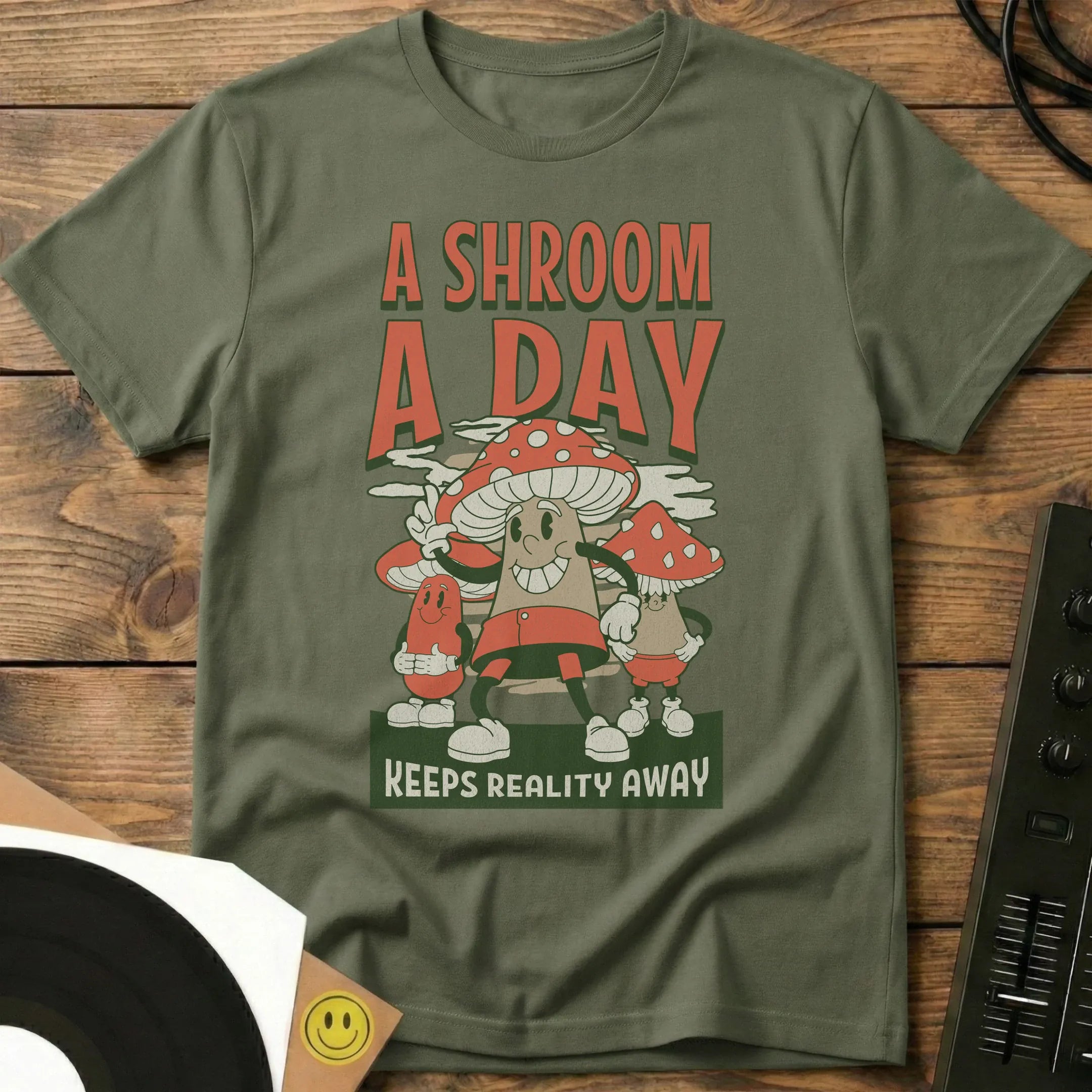 A Shroom A Day T-Shirt Military Green / S A Shroom A Day T-Shirt