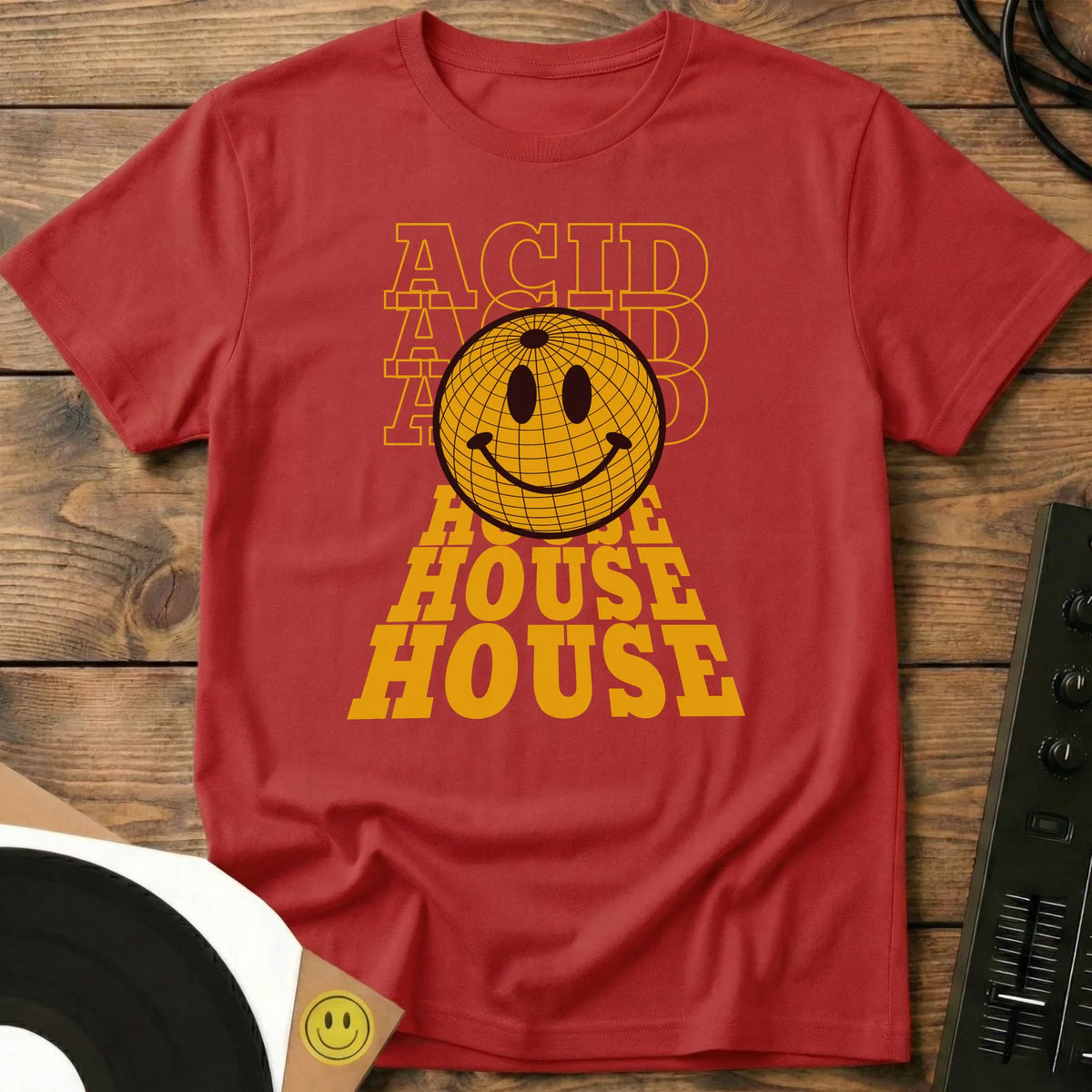 Acid House Globe T-Shirt Red / S Acid House Globe T-Shirt