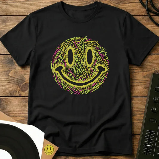 Acid Line Smiley T-Shirt Black / S Acid Line Smiley Rave T-Shirt