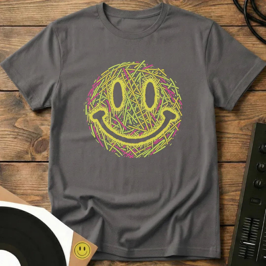 Acid Line Smiley T-Shirt Charcoal / S Acid Line Smiley Rave T-Shirt