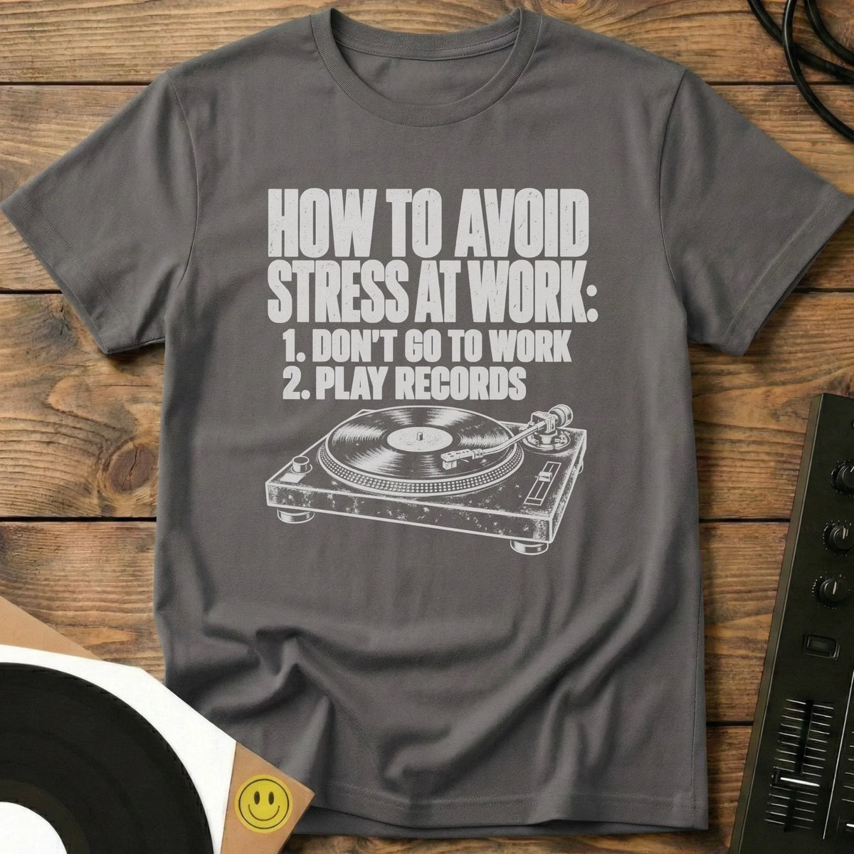 Avoid Stress At Work T-Shirt Charcoal / S Avoid Stress At Work T-Shirt