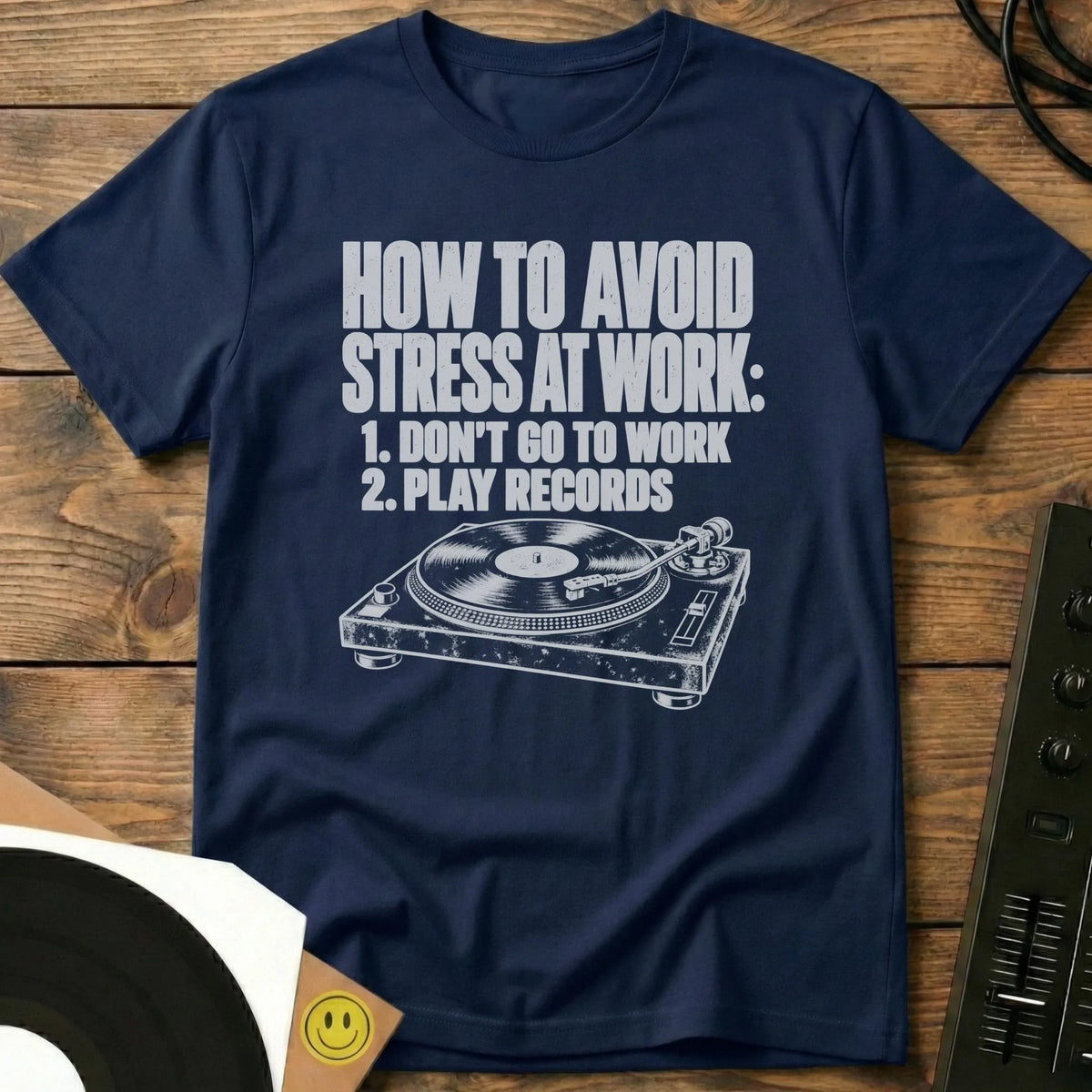Avoid Stress At Work T-Shirt Navy / S Avoid Stress At Work T-Shirt