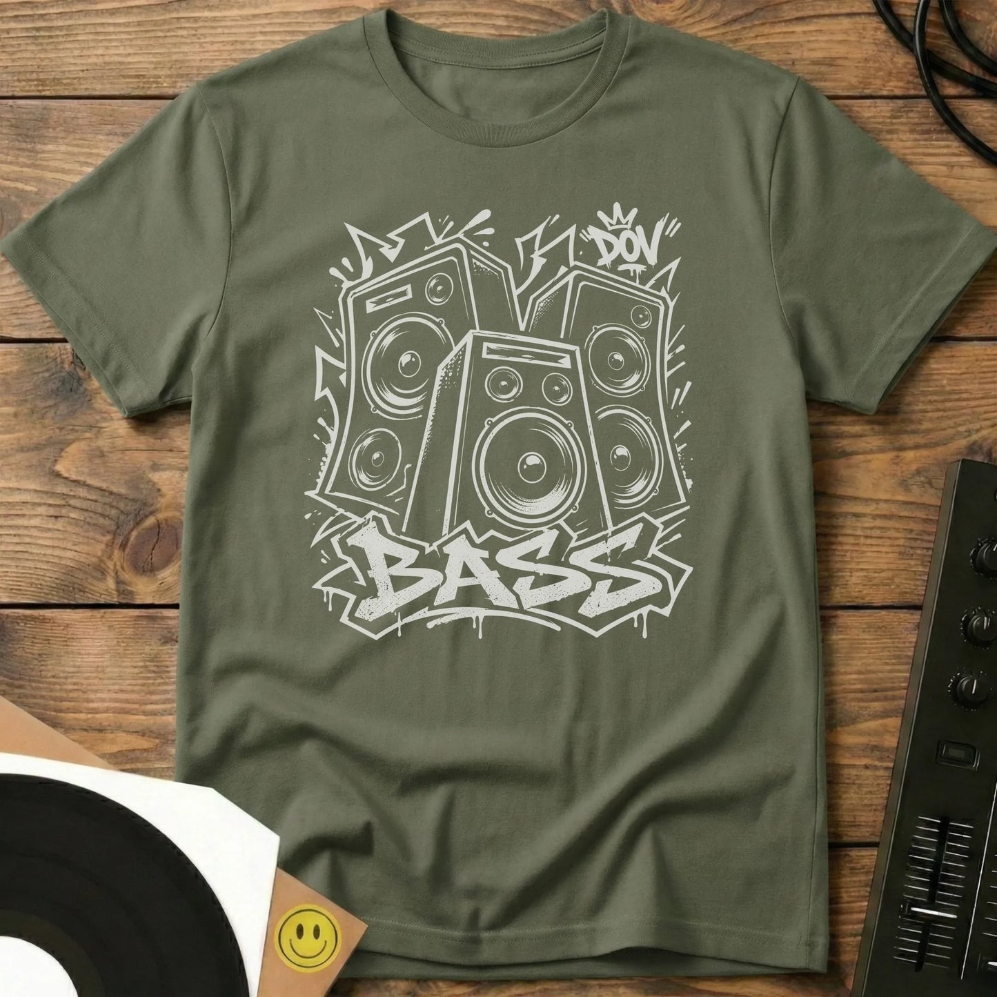Bass White T-Shirt Military Green / S Bass White T-Shirt