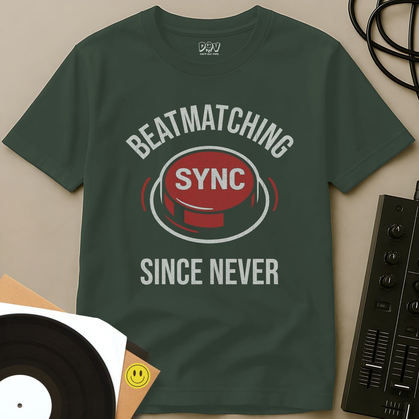 Beatmatching Since Never T-Shirt Military Green / S Beatmatching Since Never T-Shirt