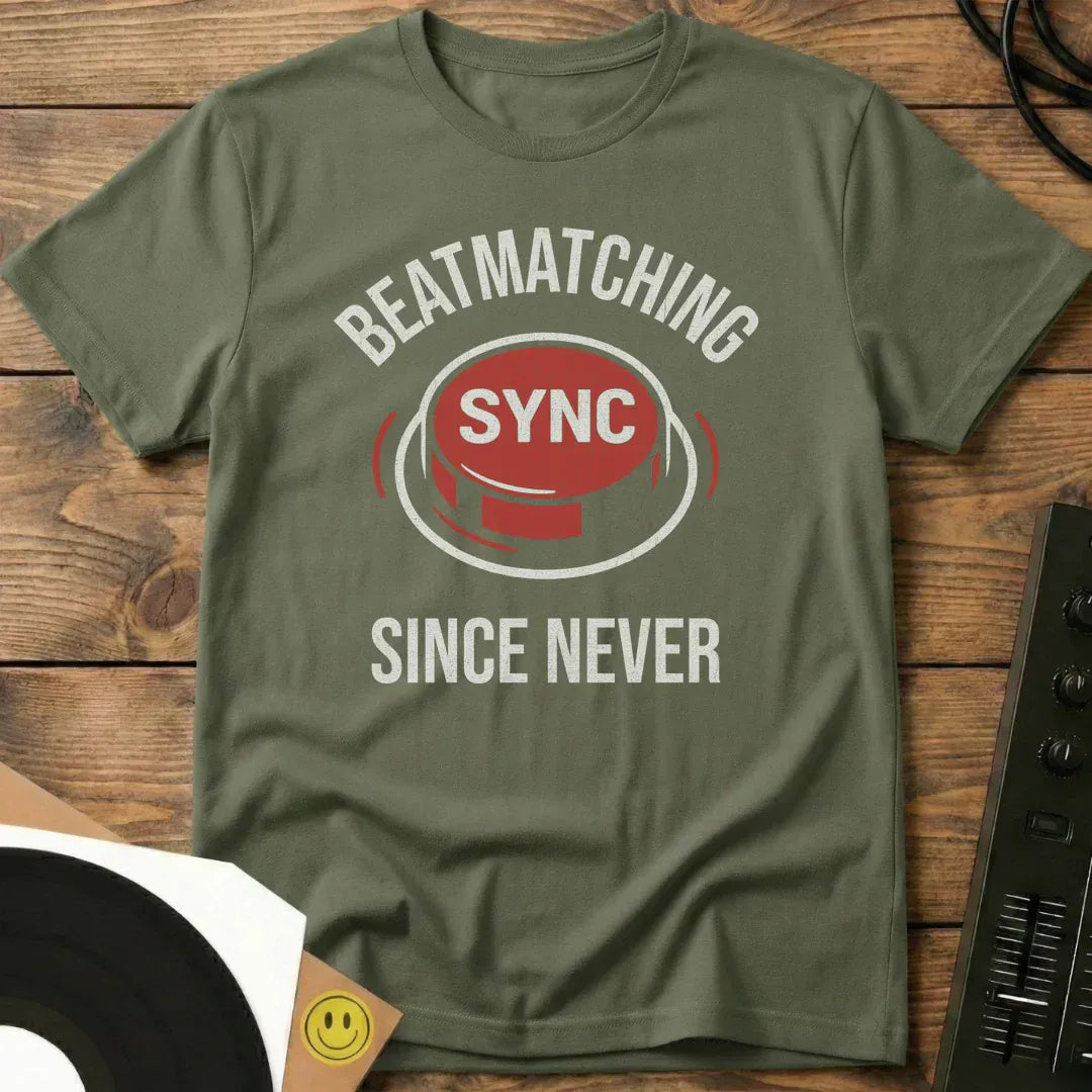 Beatmatching Since Never T-Shirt Military Green / S Beatmatching Since Never T-Shirt