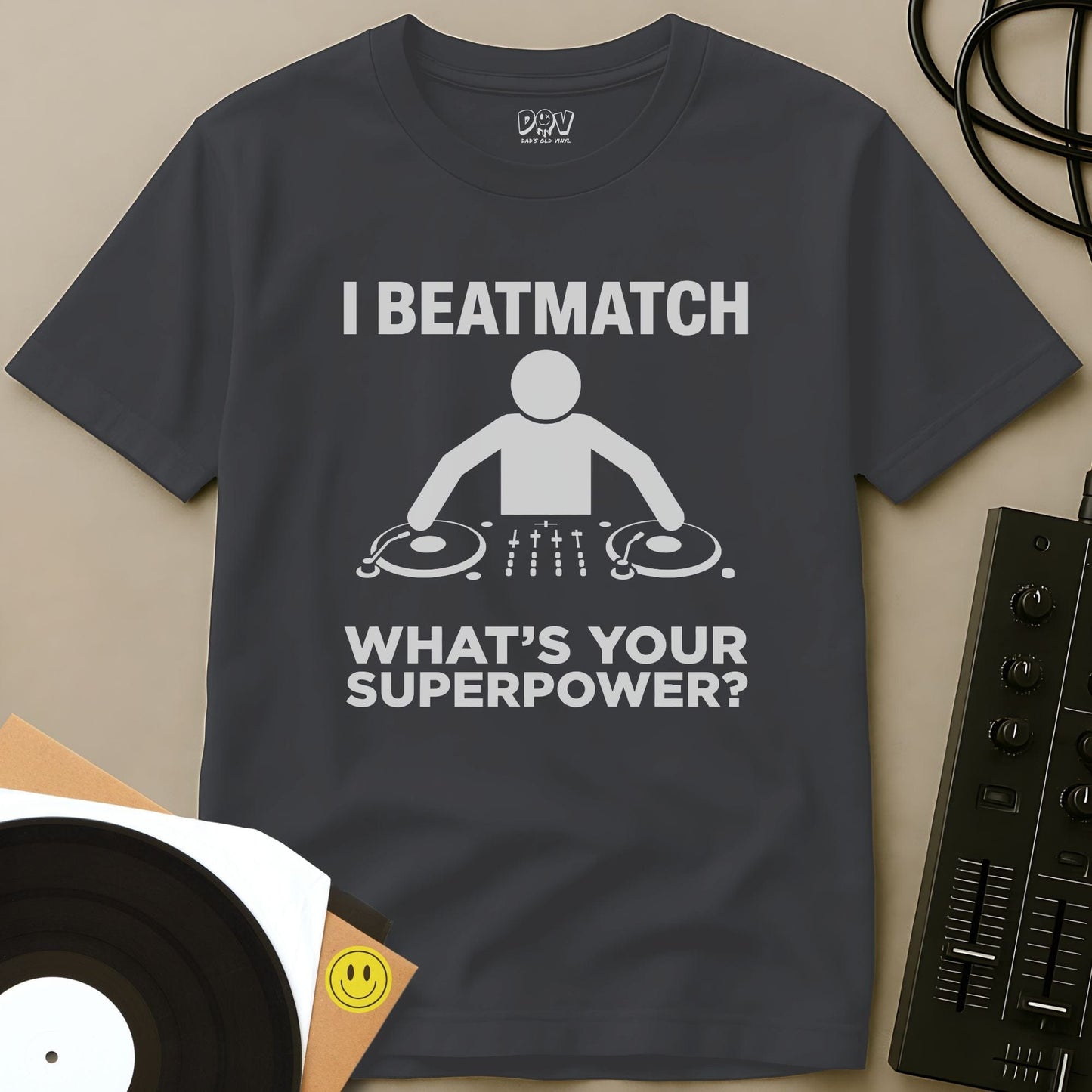 Beatmatching Superpower T-Shirt Charcoal / S Beatmatching Superpower T-Shirt