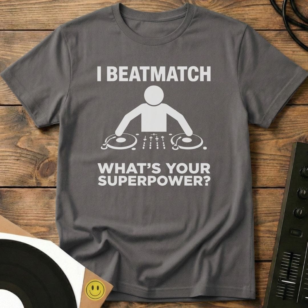 Beatmatching Superpower T-Shirt Charcoal / S Beatmatching Superpower T-Shirt