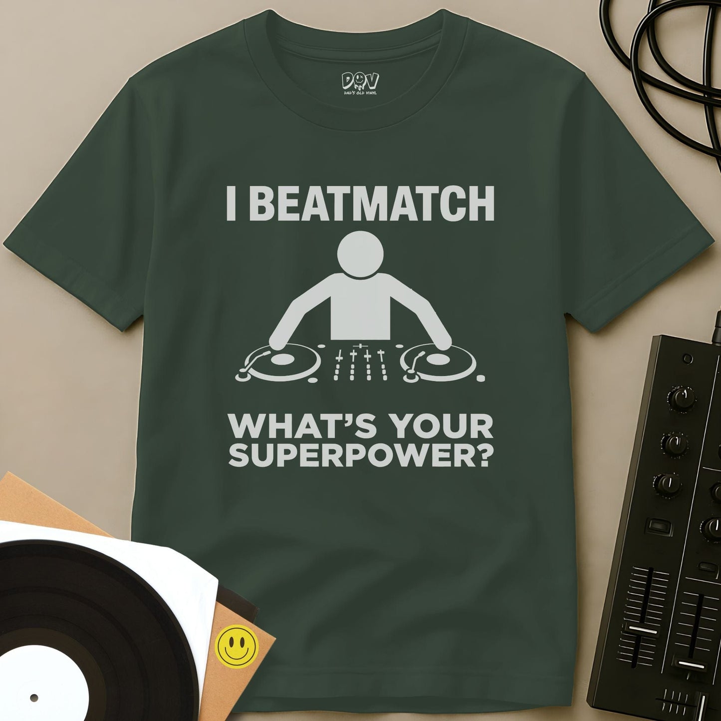 Beatmatching Superpower T-Shirt Military Green / S Beatmatching Superpower T-Shirt