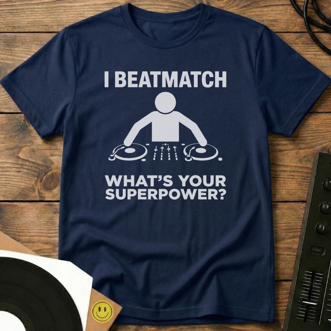 Beatmatching Superpower T-Shirt Navy / S Beatmatching Superpower T-Shirt
