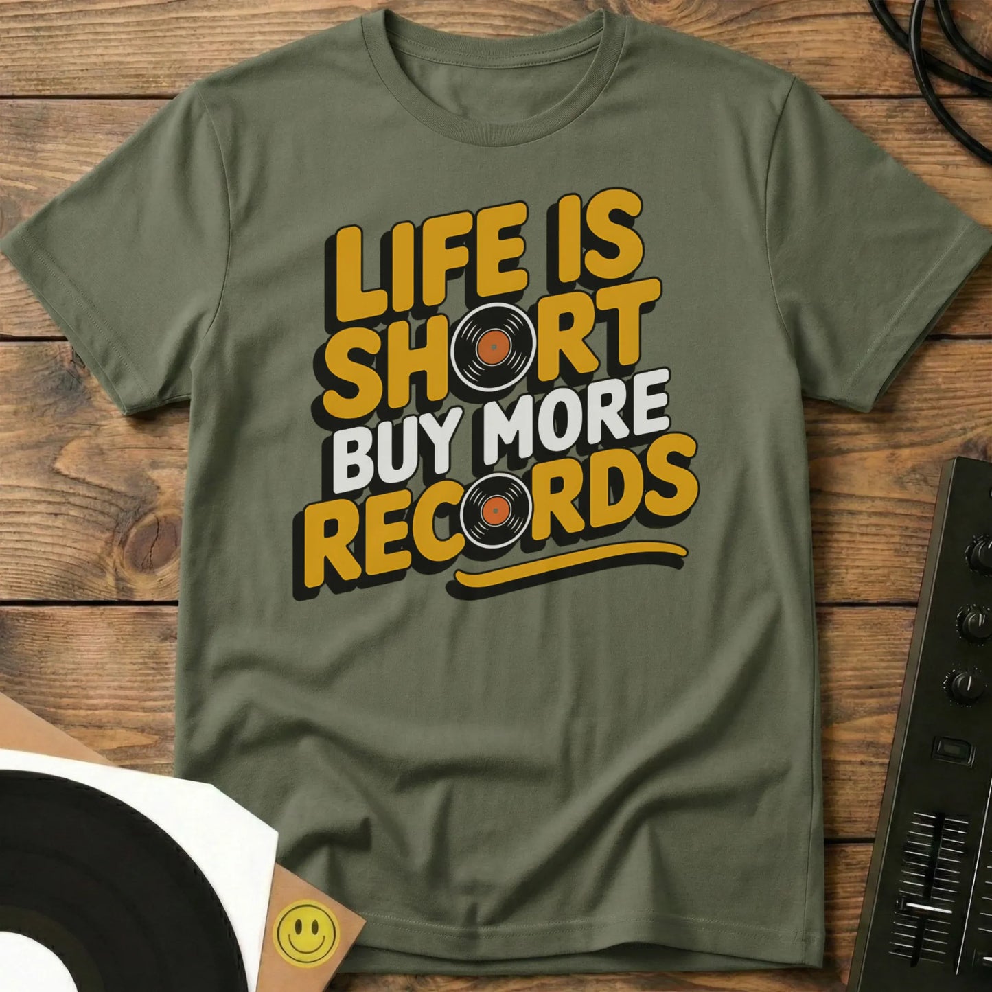 Buy More Records T-Shirt Military Green / S Buy More Records T-Shirt