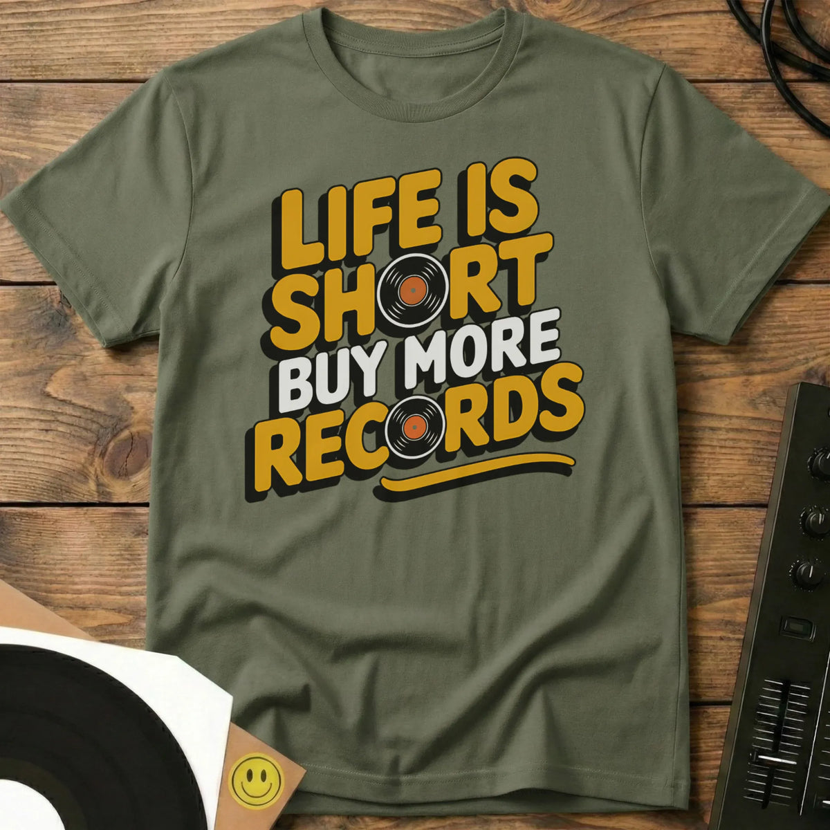Buy More Records T-Shirt Military Green / S Buy More Records T-Shirt