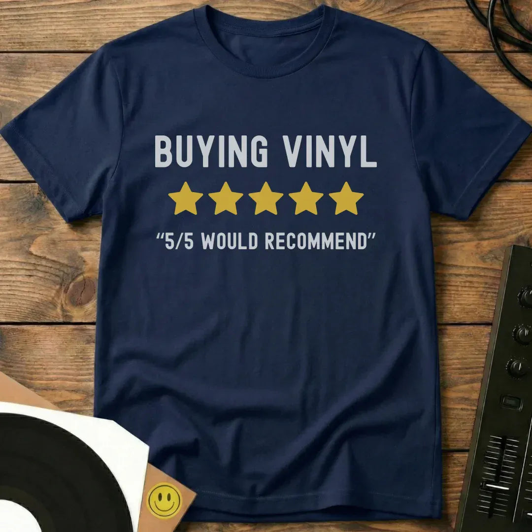 Buying Vinyl T-Shirt Navy / S Buying Vinyl T-Shirt