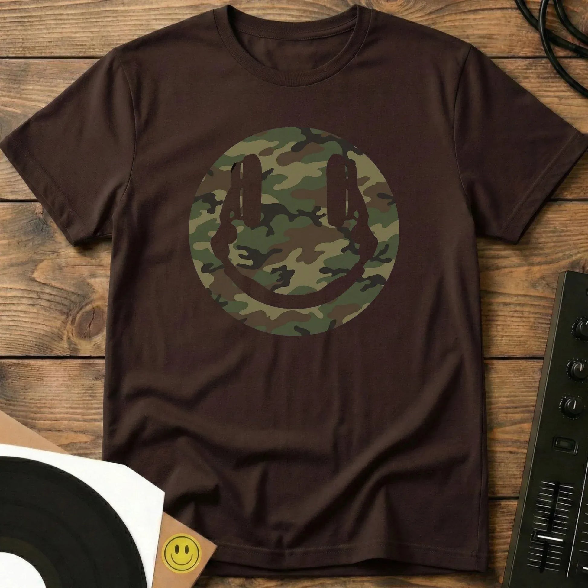 Camo Smiley DJ T-Shirt Dark Chocolate / S Camo Smiley DJ T-Shirt
