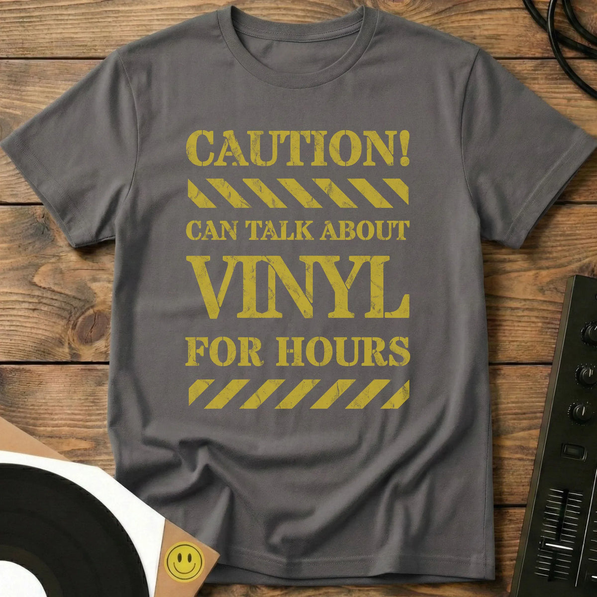 Can Talk About Vinyl T-Shirt Charcoal / S Can Talk About Vinyl T-Shirt