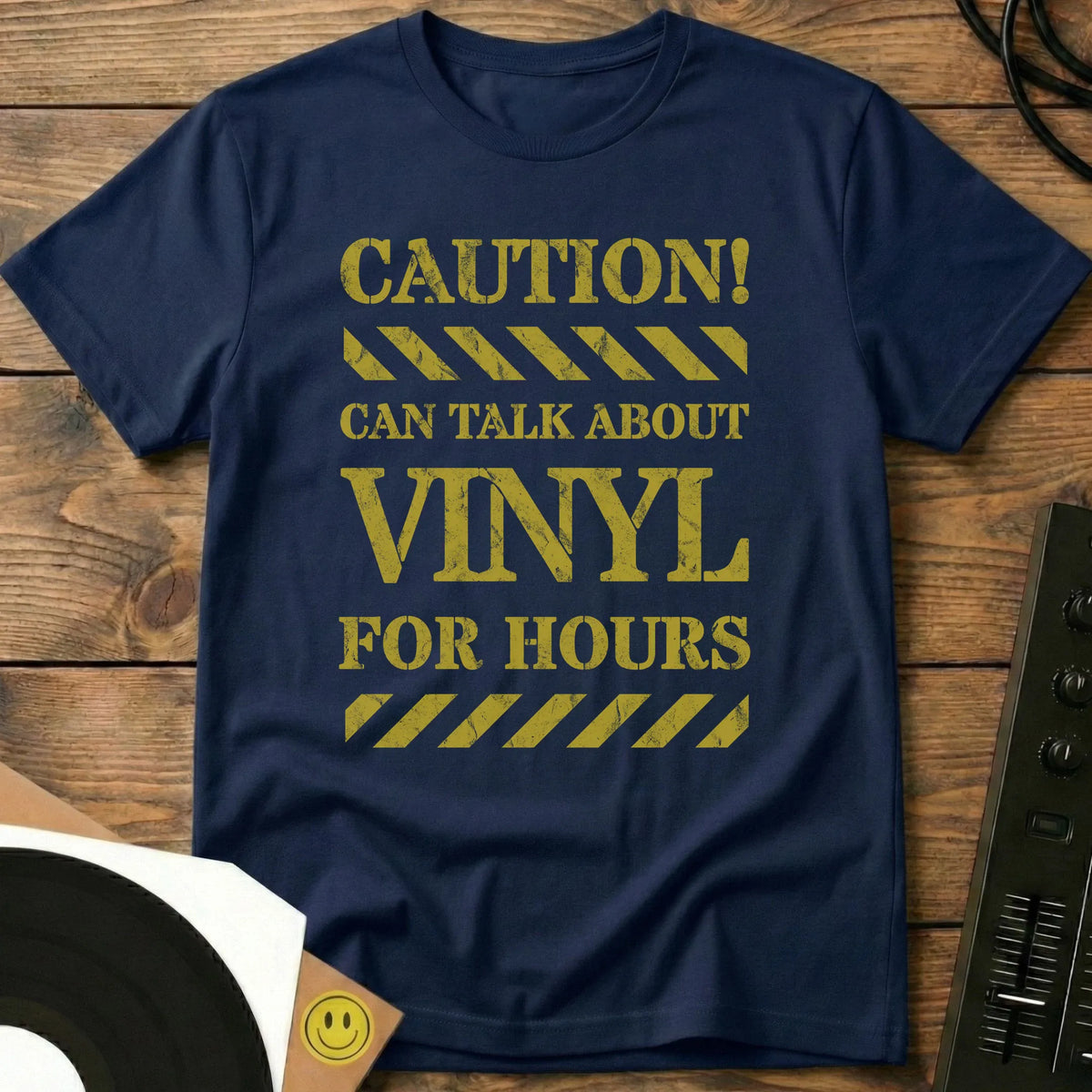 Can Talk About Vinyl T-Shirt Navy / S Can Talk About Vinyl T-Shirt