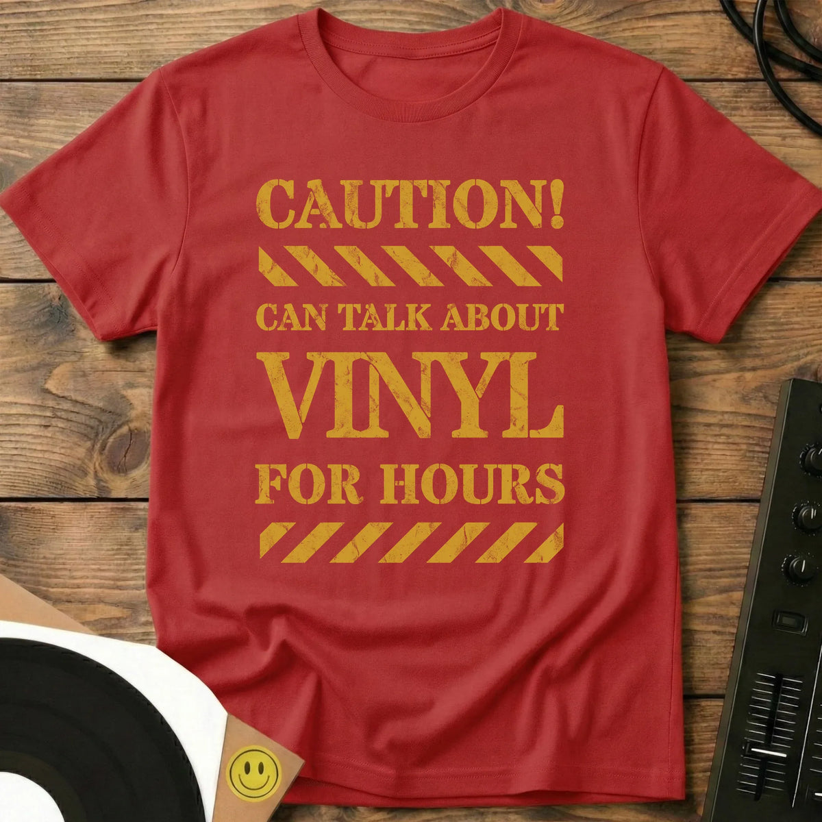 Can Talk About Vinyl T-Shirt Red / S Can Talk About Vinyl T-Shirt