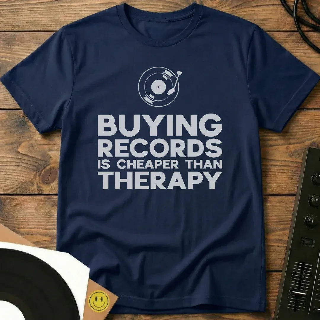 Cheaper Than Therapy T-Shirt Navy / S Cheaper Than Therapy T-Shirt