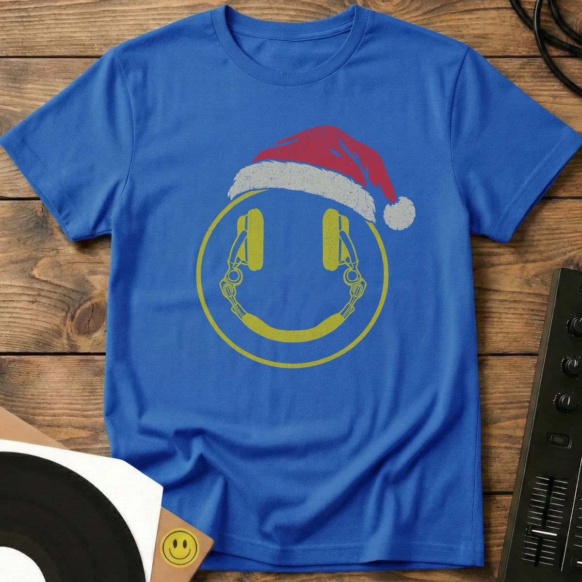 Christmas Smiley DJ T-Shirt Royal / S Christmas Smiley DJ T-Shirt