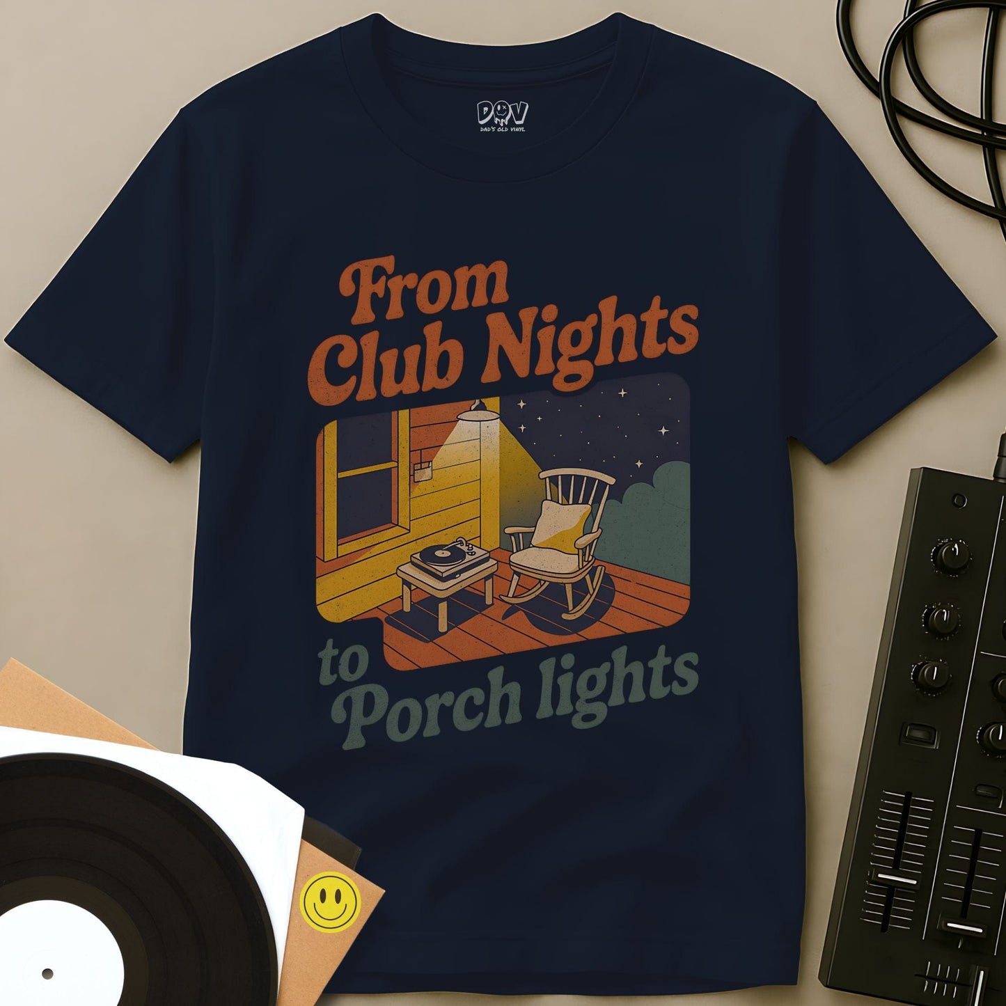 Club Nights, To Porch Lights T-Shirt Navy / S Club Nights, To Porch Lights T-Shirt