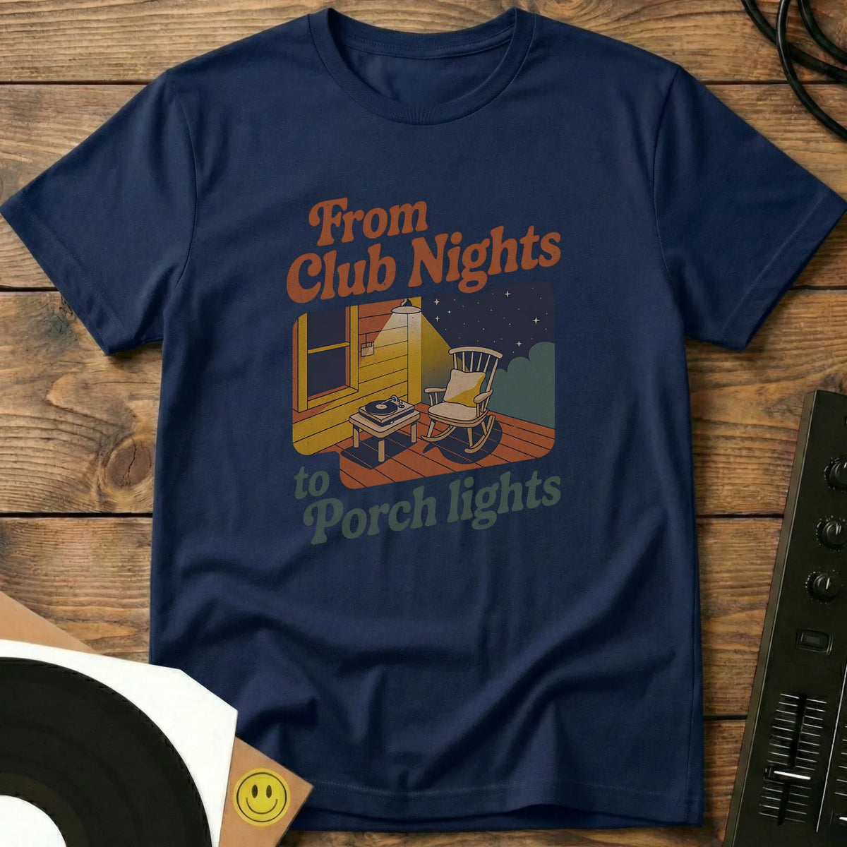 Club Nights, To Porch Lights T-Shirt Navy / S Club Nights, To Porch Lights T-Shirt
