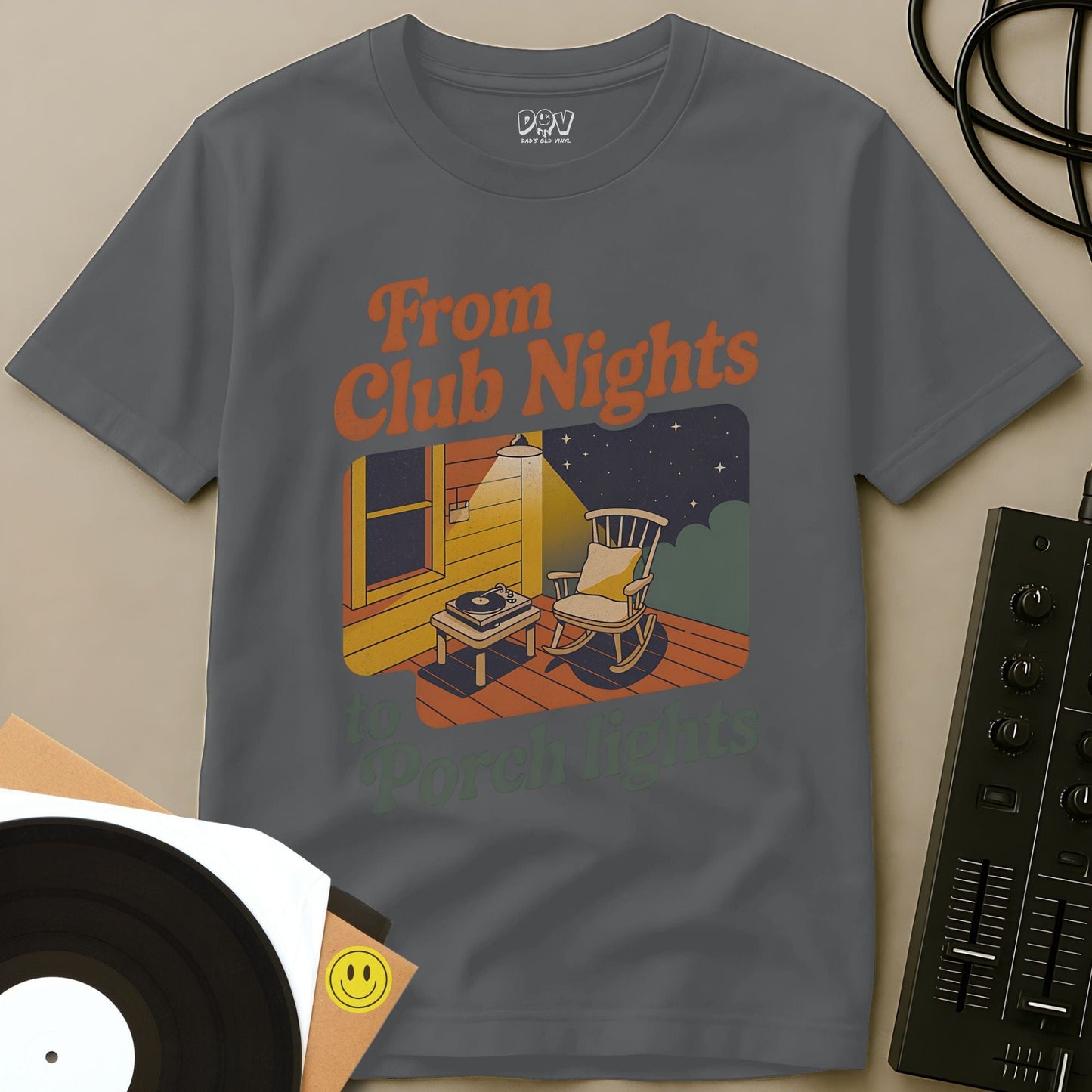 Club Nights, To Porch Lights T-Shirt Sport Grey / S Club Nights, To Porch Lights T-Shirt