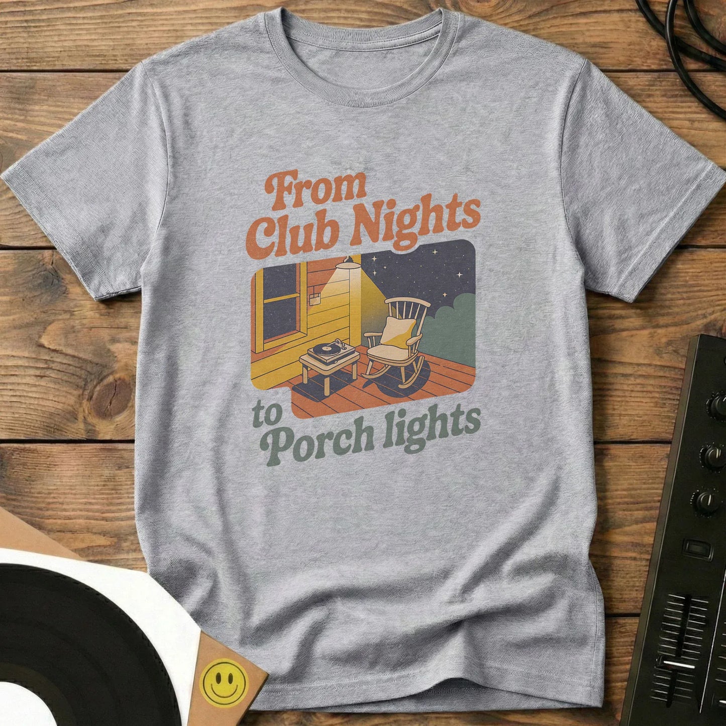 Club Nights, To Porch Lights T-Shirt Sport Grey / S Club Nights, To Porch Lights T-Shirt