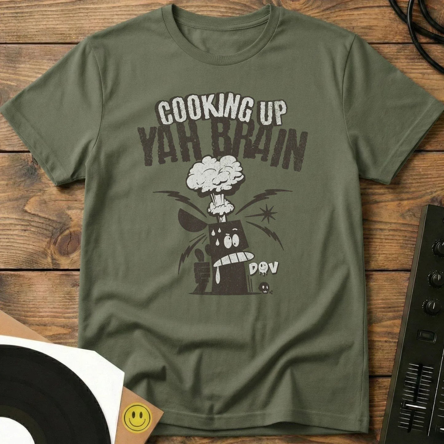 Cooking Up Yah Brain T-Shirt Military Green / S Cooking Up Yah Brain - Unisex Short-sleeve T-Shirt
